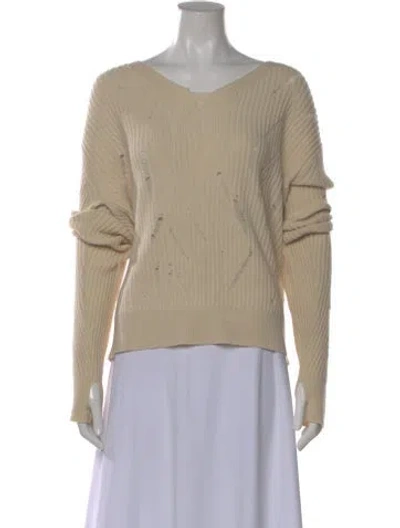 Pre-owned Helmut Lang Wool Bateau Neckline Sweater In Neutral