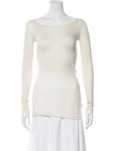 Pre-owned Helmut Lang Wool Bateau Neckline Sweater In Neutrals