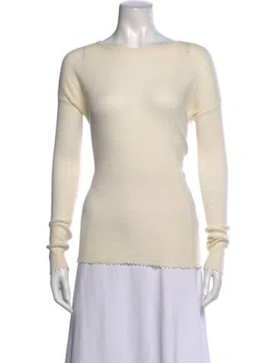 Pre-owned Helmut Lang Wool Bateau Neckline Sweater In Neutrals