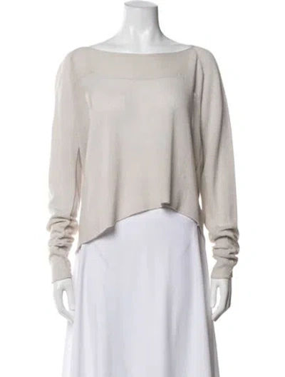 Pre-owned Helmut Lang Wool Bateau Neckline Sweater In White