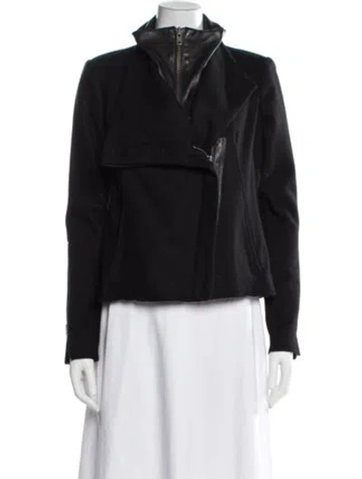 Pre-owned Helmut Lang Wool Biker Jacket In Black