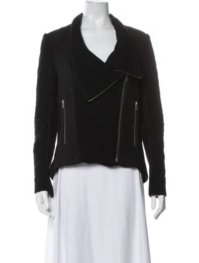Pre-owned Helmut Lang Wool Biker Jacket In Black