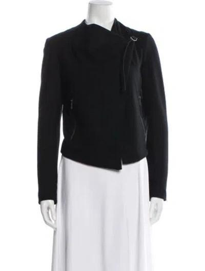 Pre-owned Helmut Lang Wool Biker Jacket In Black