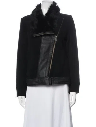 Pre-owned Helmut Lang Wool Biker Jacket In Black