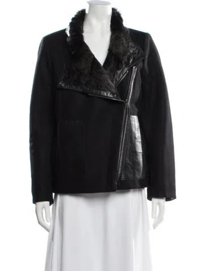 Pre-owned Helmut Lang Wool Biker Jacket In Black