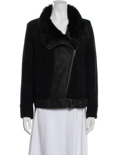 Pre-owned Helmut Lang Wool Biker Jacket In Black