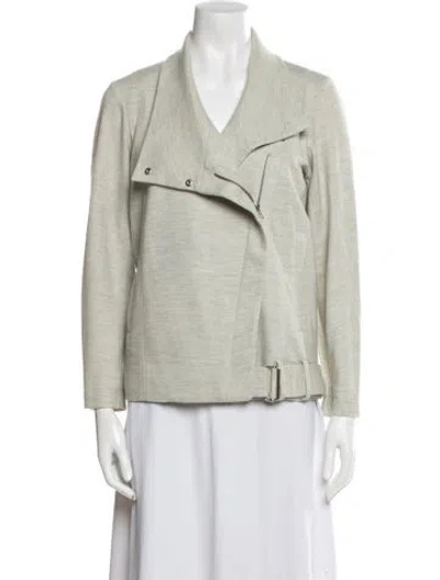 Pre-owned Helmut Lang Wool Biker Jacket In Gray