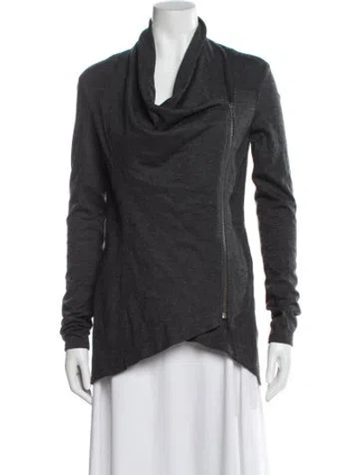 Pre-owned Helmut Lang Wool Biker Jacket In Gray