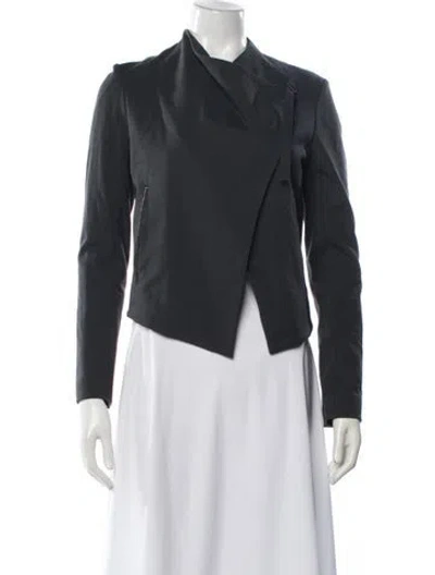 Pre-owned Helmut Lang Wool Biker Jacket In Gray