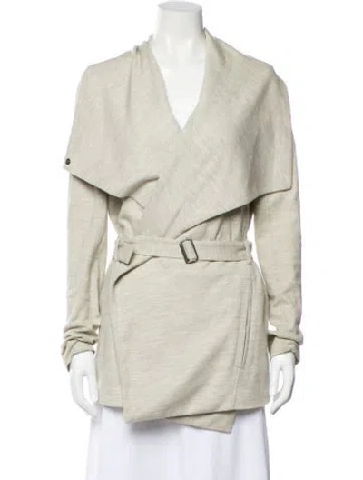 Pre-owned Helmut Lang Wool Biker Jacket In Gray