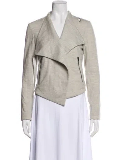 Pre-owned Helmut Lang Wool Biker Jacket In Gray