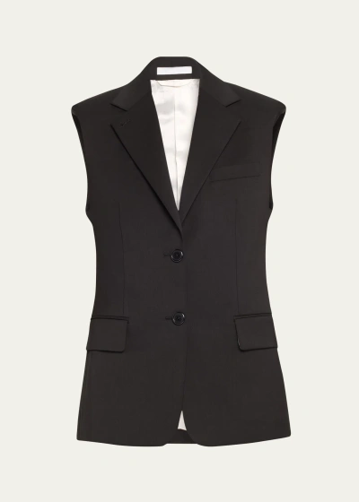 Helmut Lang Wool Blazer Vest In Blk