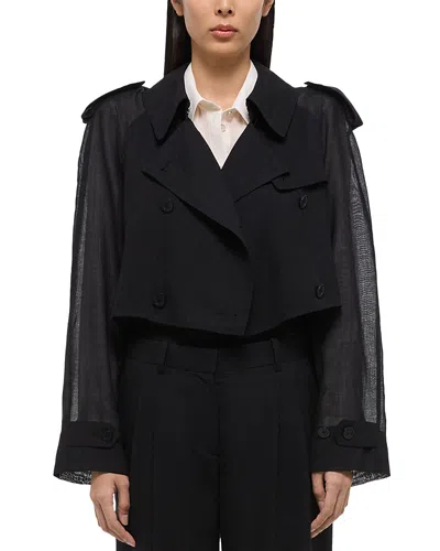 Helmut Lang Short Cocoon Trench Coat In Black
