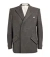 Helmut Lang Men's Melange Wool Asymmetric Blazer In Grey