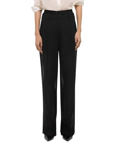 HELMUT LANG WOOL BLEND DOUBLE PLEATED PANTS