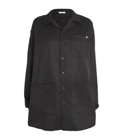 Helmut Lang Wool-blend Oversized Pyjama Shirt In Black