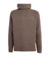 Helmut Lang Men's Wool-cashmere Suitcase Turtleneck Sweater In Brown