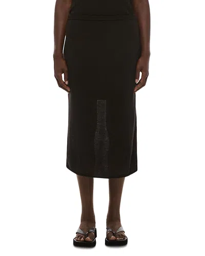 Helmut Lang Wool Blend Skirt In Brown