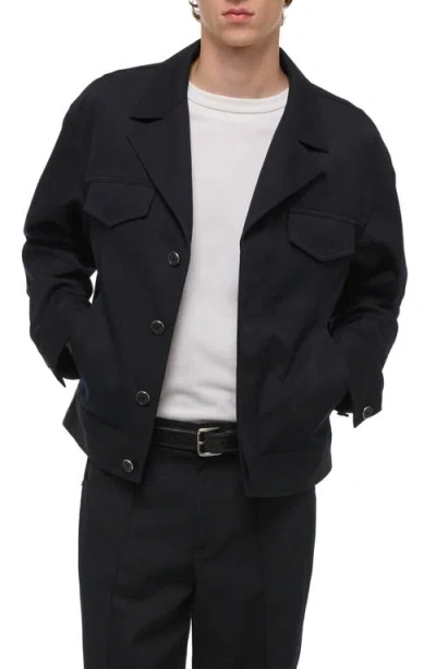 Helmut Lang Wool Blend Utility Jacket In Black