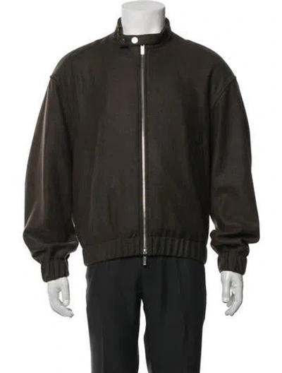 Pre-owned Helmut Lang Wool Bomber Jacket In Green