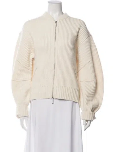 Pre-owned Helmut Lang Wool Bomber Jacket W/ Tags In Neutrals