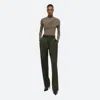 Helmut Lang Wool Car Trousers In Green Melange