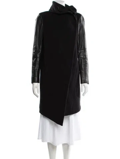 Pre-owned Helmut Lang Wool Coat In Black