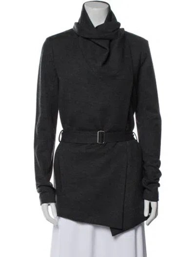 Pre-owned Helmut Lang Wool Coat In Gray
