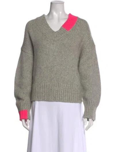 Pre-owned Helmut Lang Wool Colorblock Pattern Sweater In Gray