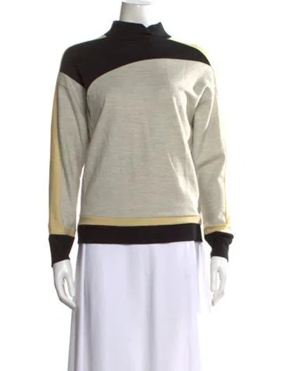 Pre-owned Helmut Lang Wool Colorblock Pattern Sweatshirt In Multi