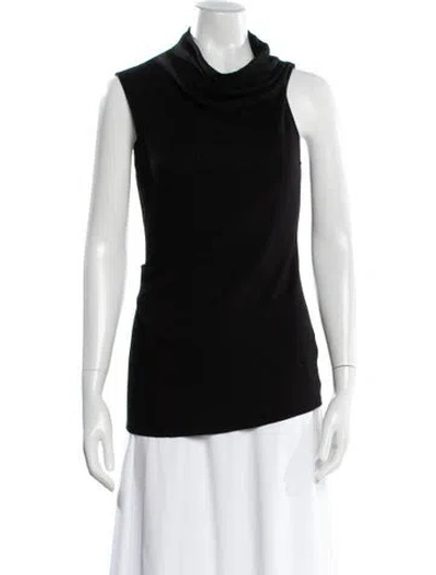Pre-owned Helmut Lang Wool Cowl Neck Top In Black