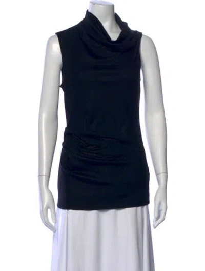 Pre-owned Helmut Lang Wool Cowl Neck Top In Black