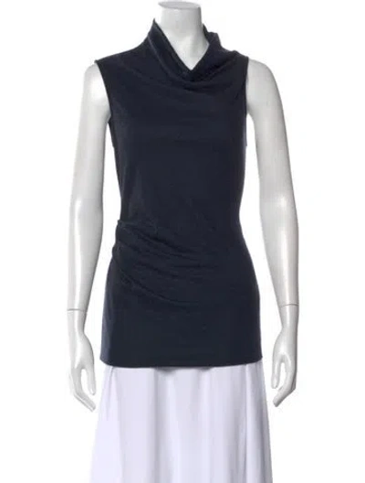 Pre-owned Helmut Lang Wool Cowl Neck Top In Blue