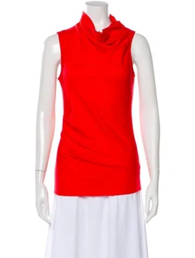 Pre-owned Helmut Lang Wool Cowl Neck Top In Red