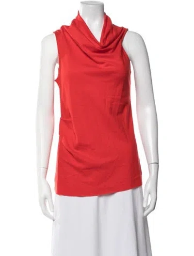 Pre-owned Helmut Lang Wool Cowl Neck Top In Red