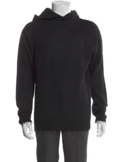 Pre-owned Helmut Lang Wool Crew Neck Hoodie In Black