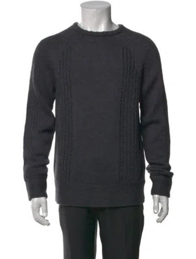 Pre-owned Helmut Lang Wool Crew Neck Pullover In Grey
