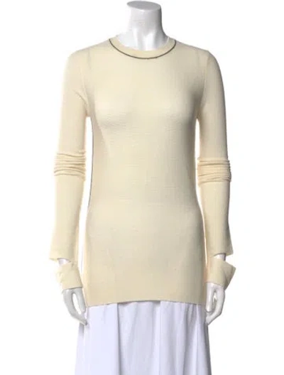 Pre-owned Helmut Lang Wool Crew Neck Sweater In White
