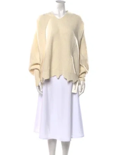 Pre-owned Helmut Lang Wool Crew Neck Sweater In White