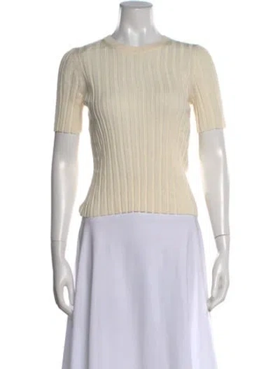 Pre-owned Helmut Lang Wool Crew Neck Top In Neutral