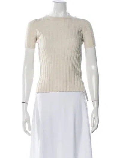 Pre-owned Helmut Lang Wool Crew Neck Top In Neutral
