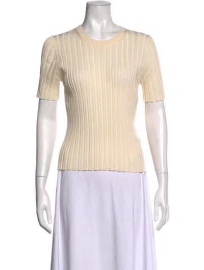 Pre-owned Helmut Lang Wool Crew Neck Top In Neutrals
