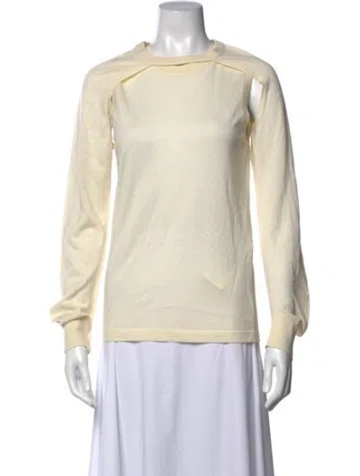 Pre-owned Helmut Lang Wool Crew Neck Top In Neutrals