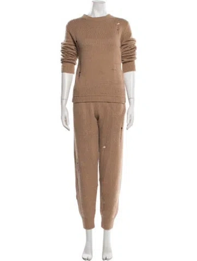 Pre-owned Helmut Lang Wool Distressed Accents Pant Set In Neutrals