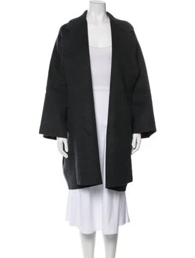 Pre-owned Helmut Lang Wool Faux Fur Coat In Gray