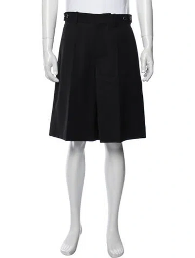 Pre-owned Helmut Lang Wool Flat Front Shorts W/ Tags In Blue