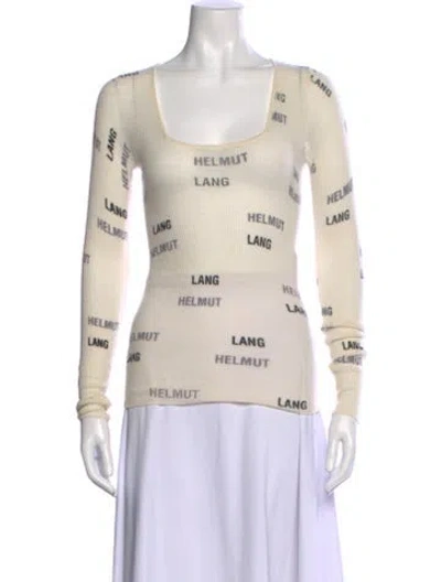 Pre-owned Helmut Lang Wool Graphic Print Top
