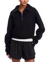 Helmut Lang Wool Half Zip Funnel Neck Sweater In Black