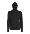 Helmut Lang Safety Convertible Merino Wool Rib Balaclava Cardigan In Black