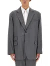 Helmut Lang Single-breasted Tailored Blazer In Grey